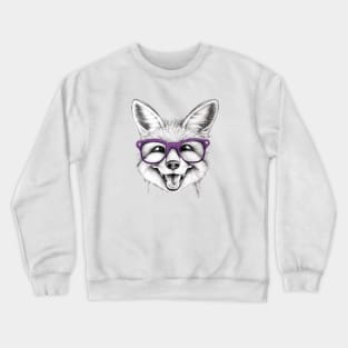 Smiling baby fox with glasses Crewneck Sweatshirt